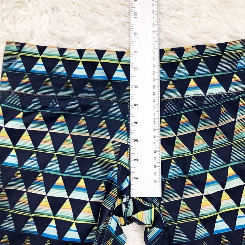 Mossimo Blue Green Triangle Geometric Workout Athleasure Leggings Size Small - Picture 4 of 6